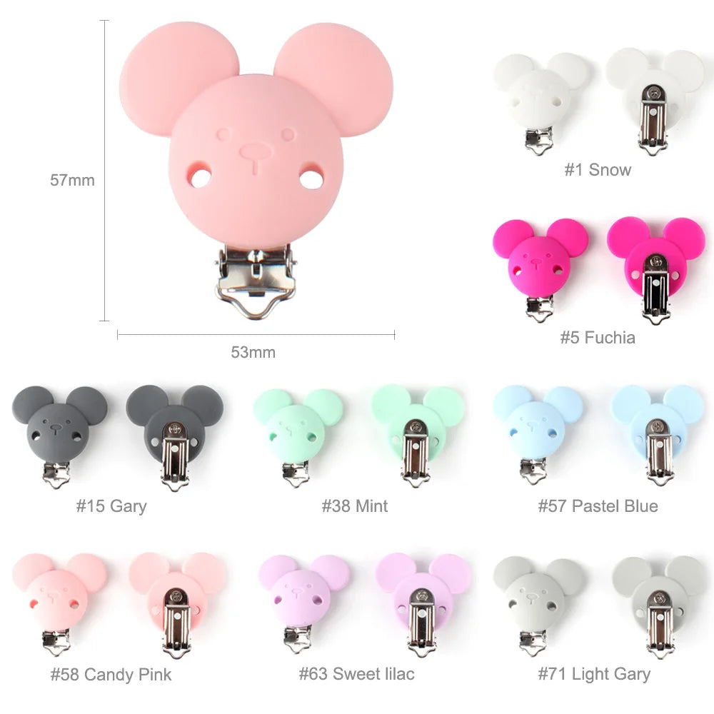 3Pcs Heart Shape Silicone Pacifier Clips