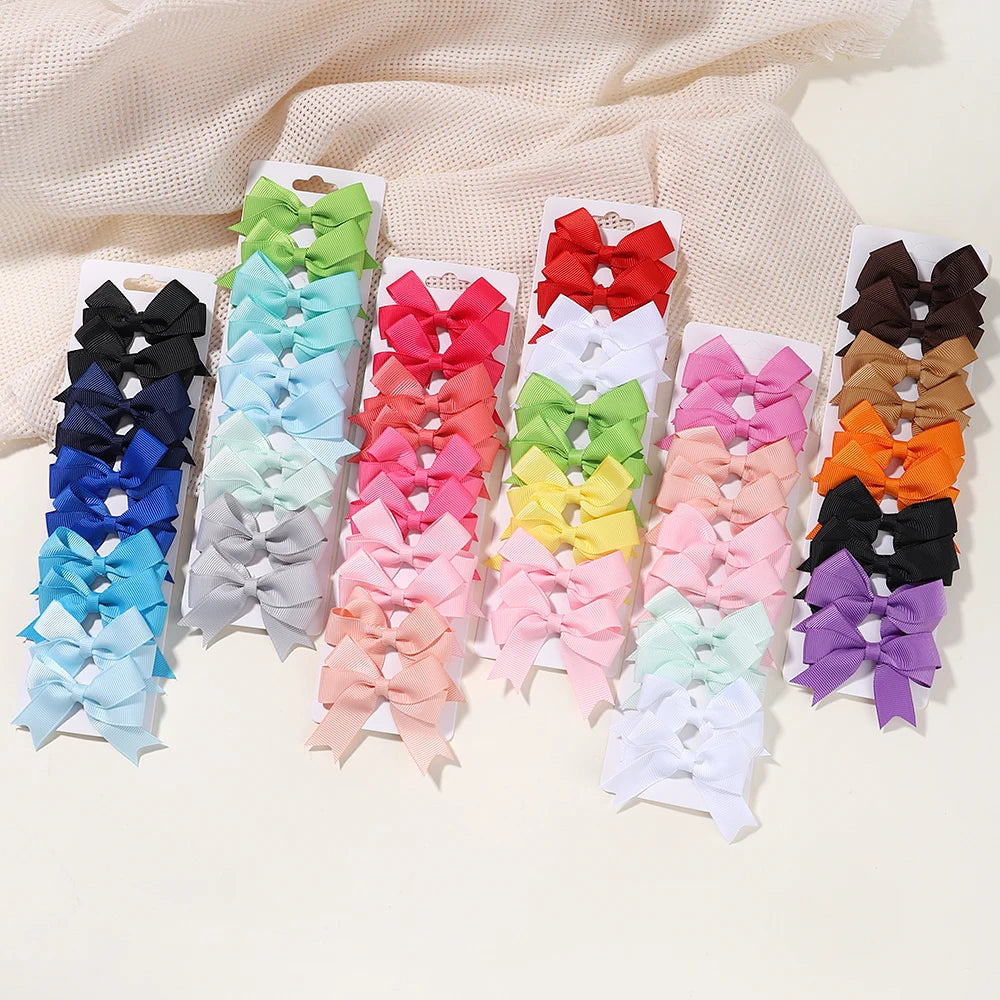 10Pcs Ribbon Bowknot Hair Clips