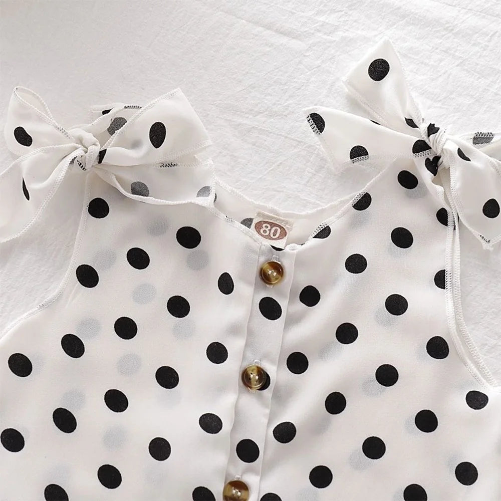 Girls Overalls Polka Dot Jumpsuit