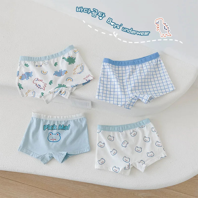 4pc Boys Boxer Shorts Cotton