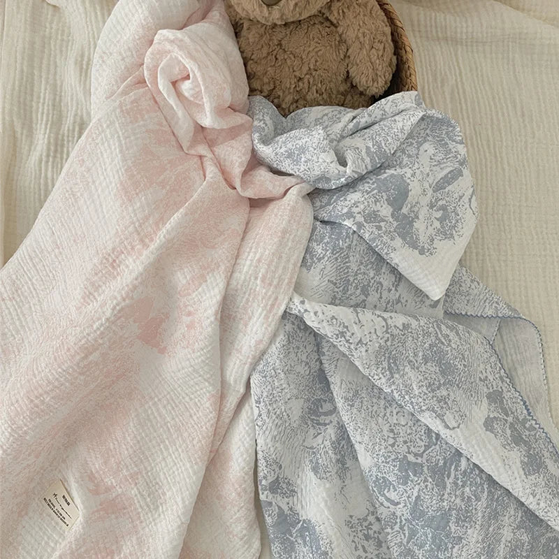 Floral Soft Cotton Muslin Blanket