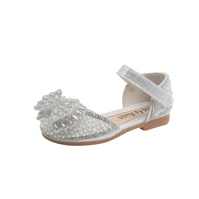 Girl Sequin Sandals Rhinestone Bow