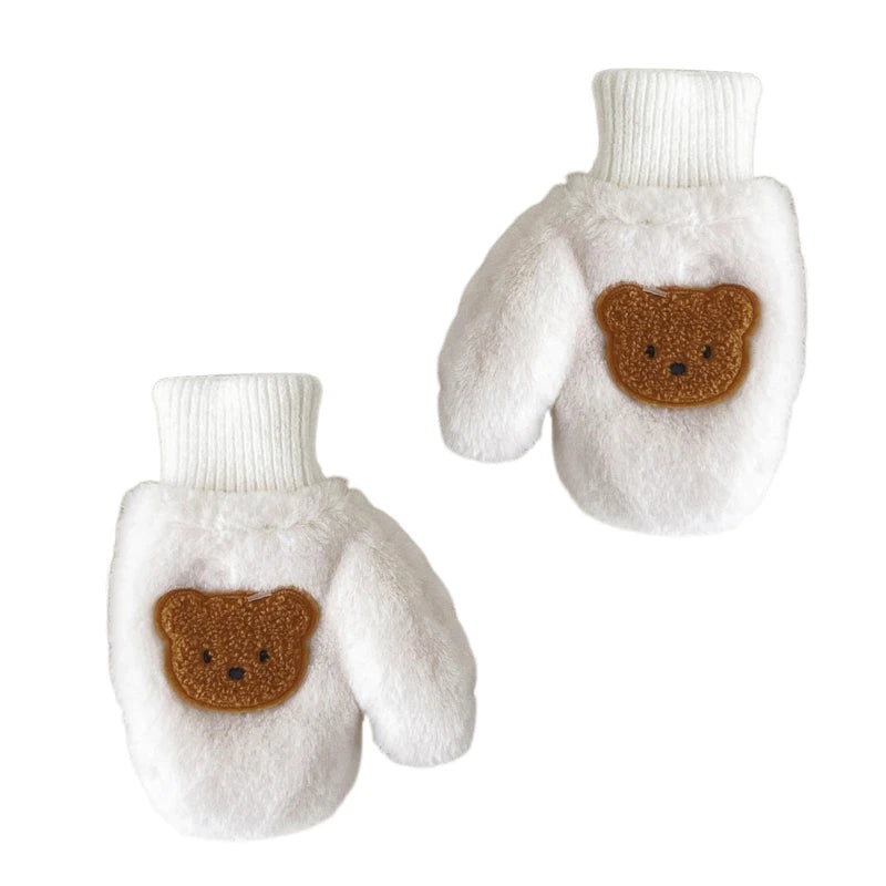 Warm Cartoon Bear Baby Mittens