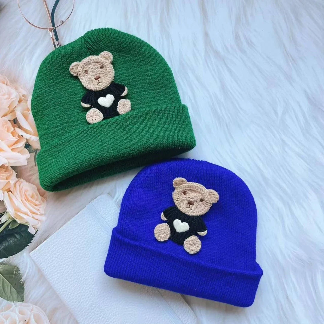 Knitted bear Baby Beanie