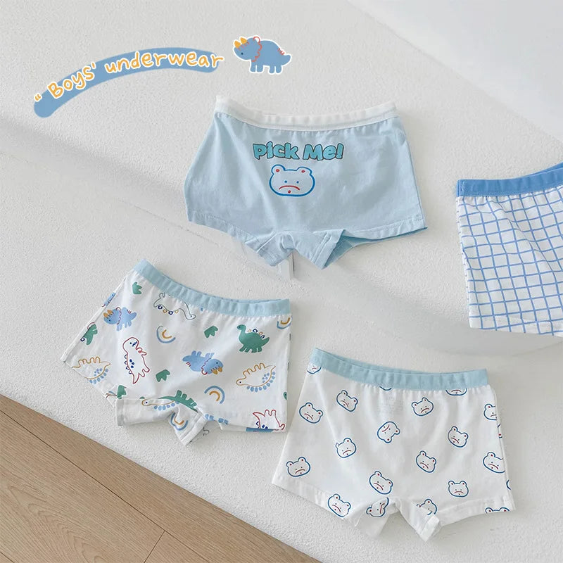 4pc Boys Boxer Shorts Cotton