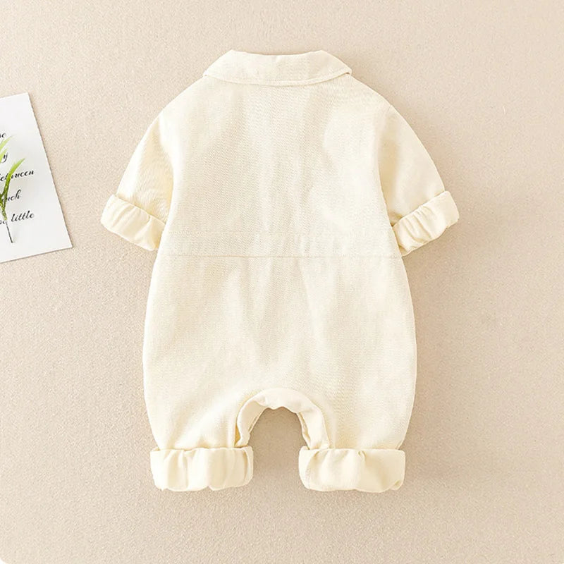 Denim Jumpsuits Pocket Bear Romper