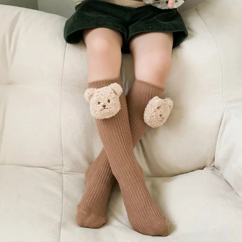 Knee High Long Soft Cotton Bear Socks