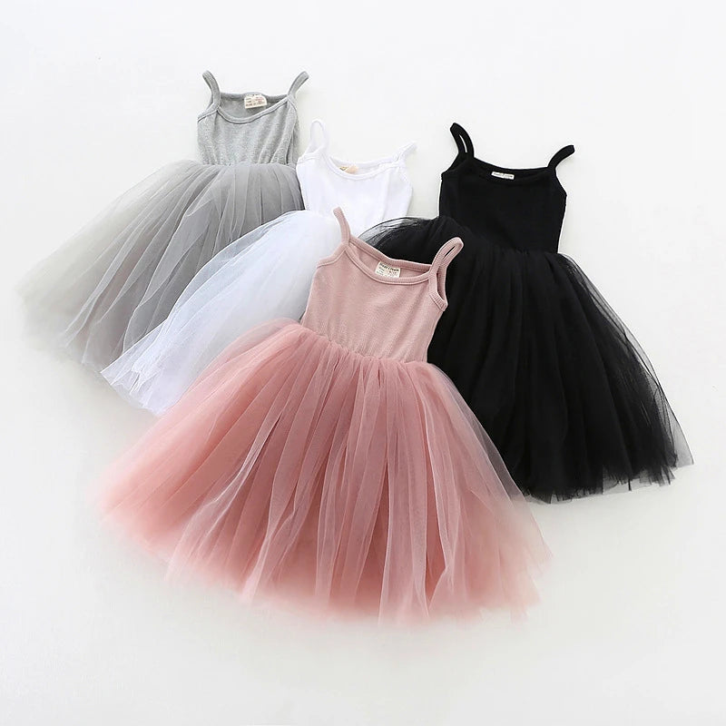 Girls Summer Sleeveless Tutu Dress