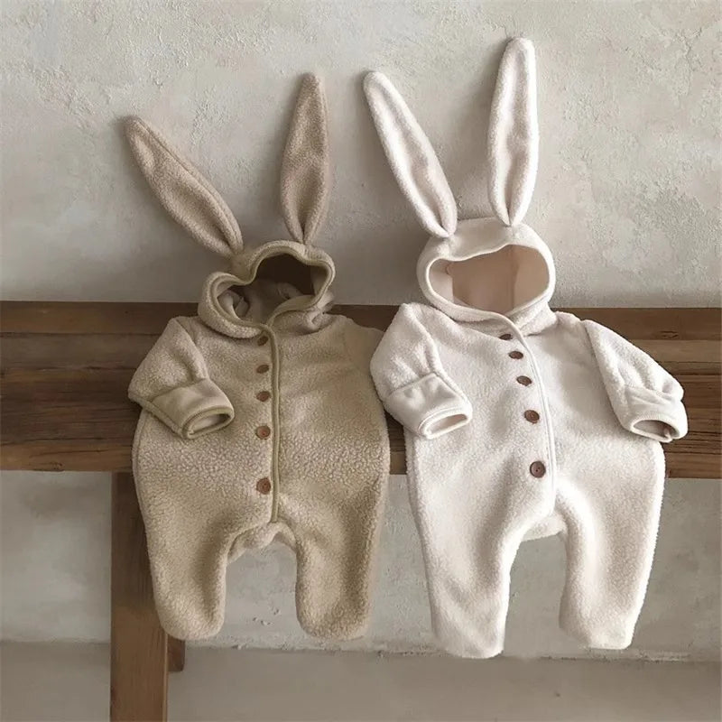 Baby Fleece  Rabbit Ears Romper l