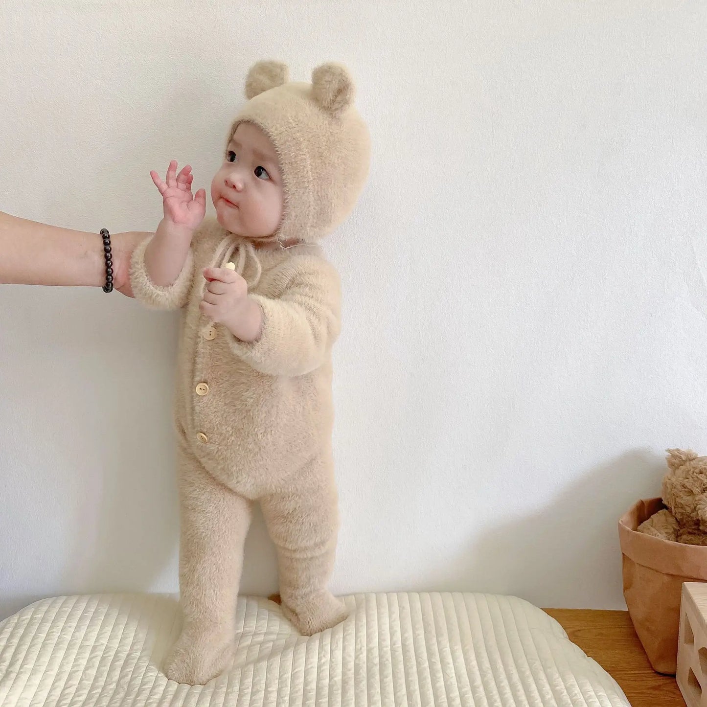 0-3T Baby Romper with bear hat