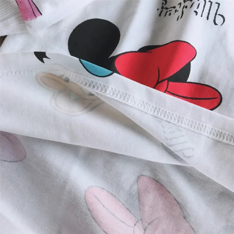 Mickey Print Casual Tshirt Shorts 2pcs