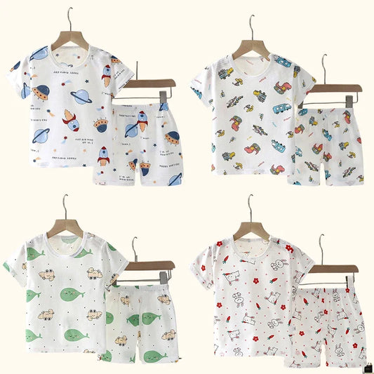 Children Summer Short Sleeve shorts set