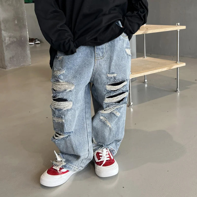 Loose ripped jeans for toddlers