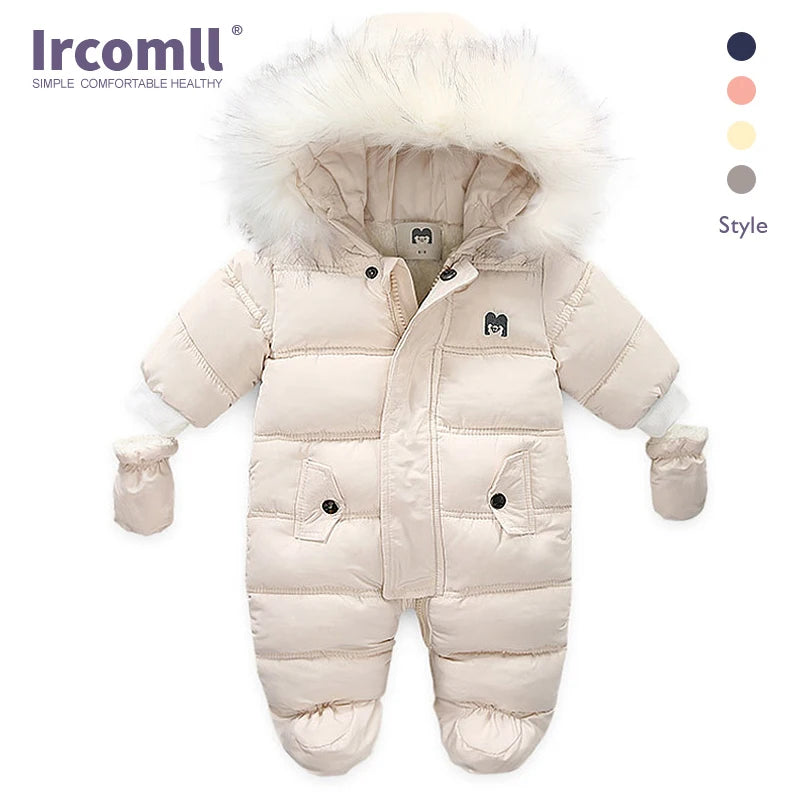 Thick Warm Hooded Fleece Snowsuit