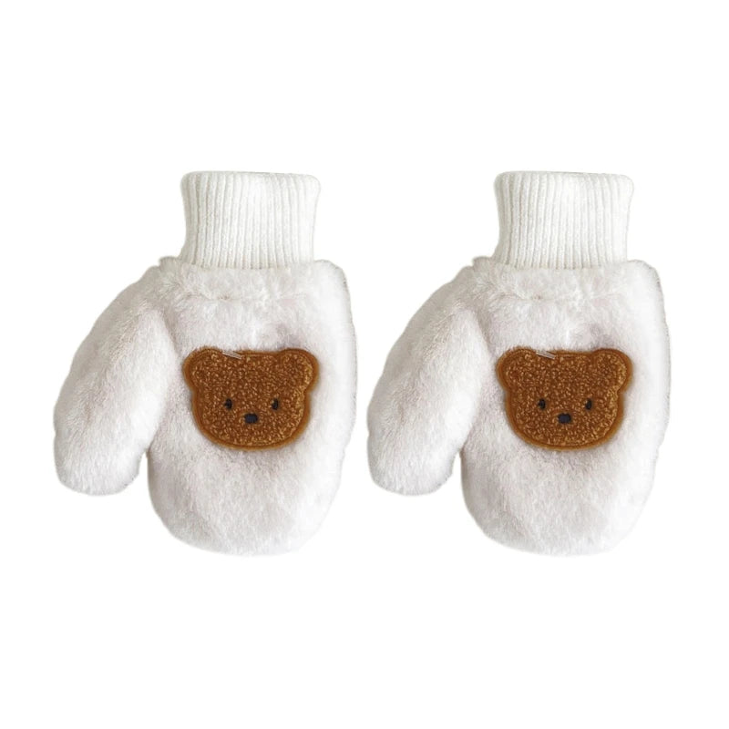 Warm Cartoon Bear Baby Mittens