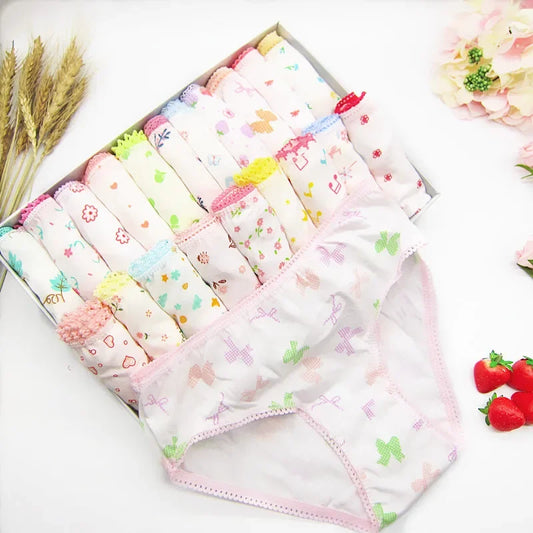 12Pcs/ girls Cotton Underwear