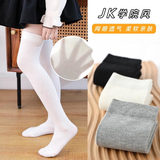 Girls Soft Cotton Thin Long Socks