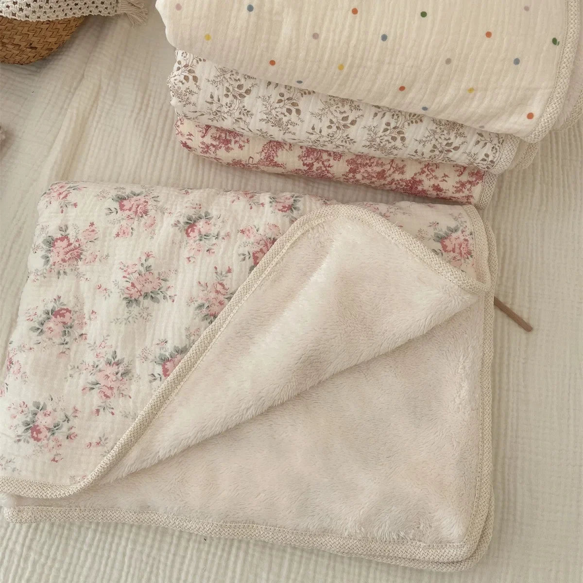 Newborn Fleece Cotton Muslin Bedding