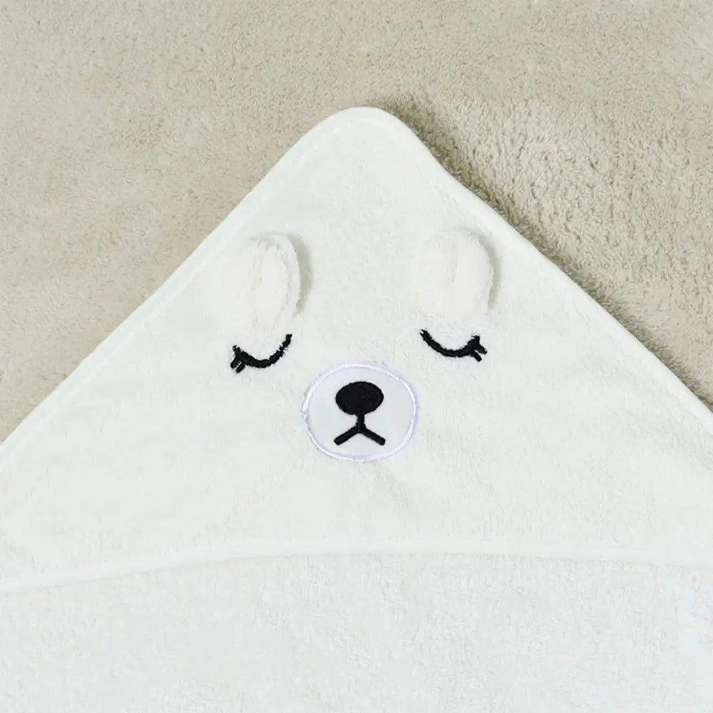 Soft baby bath towel with animal hood