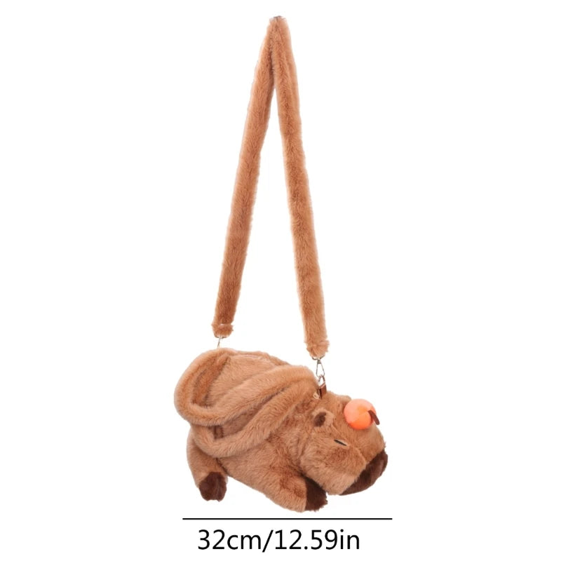 3D Capybara Plush Shoulder Bag