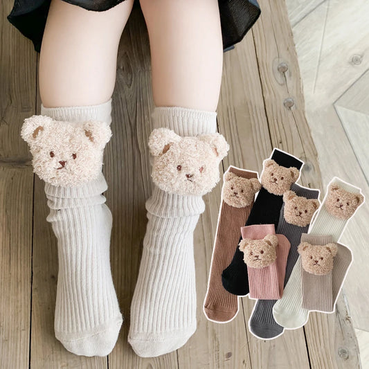 Knee High Long Soft Cotton Bear Socks