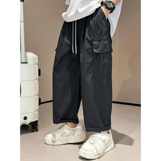 Boys Elastic Mid Waist Pocket pants