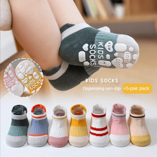 5Pairs Baby Socks Non Slip Low Top