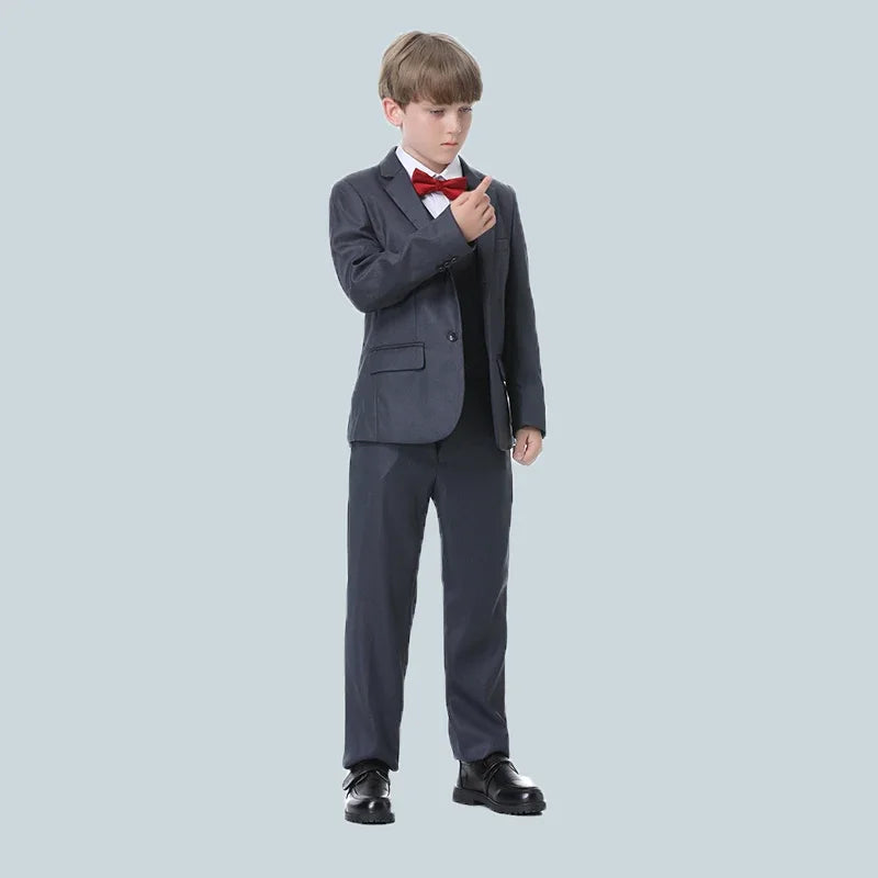 3pc Formal Boy Suit Blazer Vest Pants