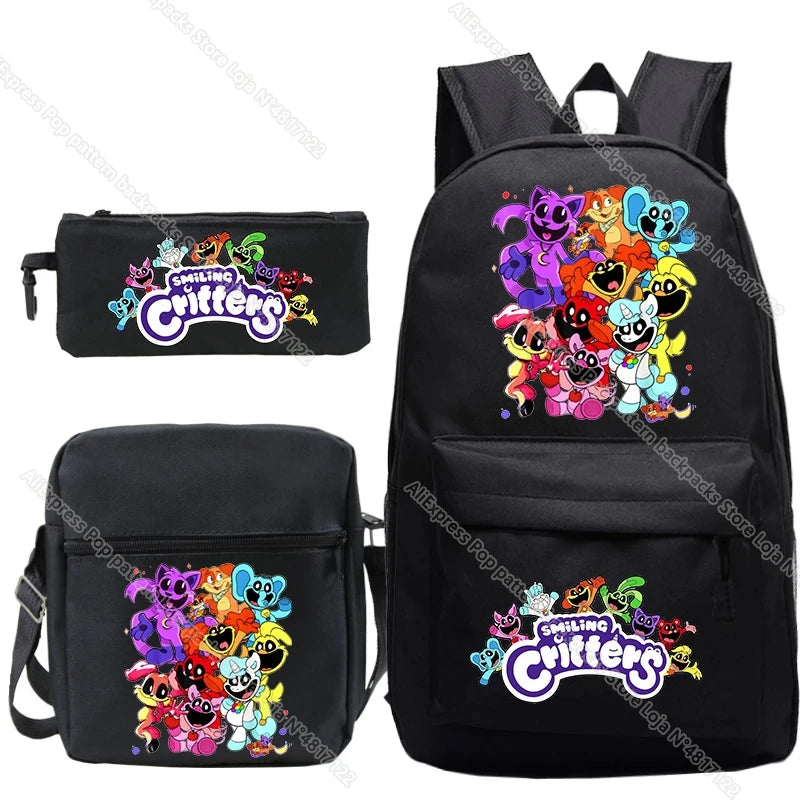 Smiling Critter Children Backpack 3Pcs