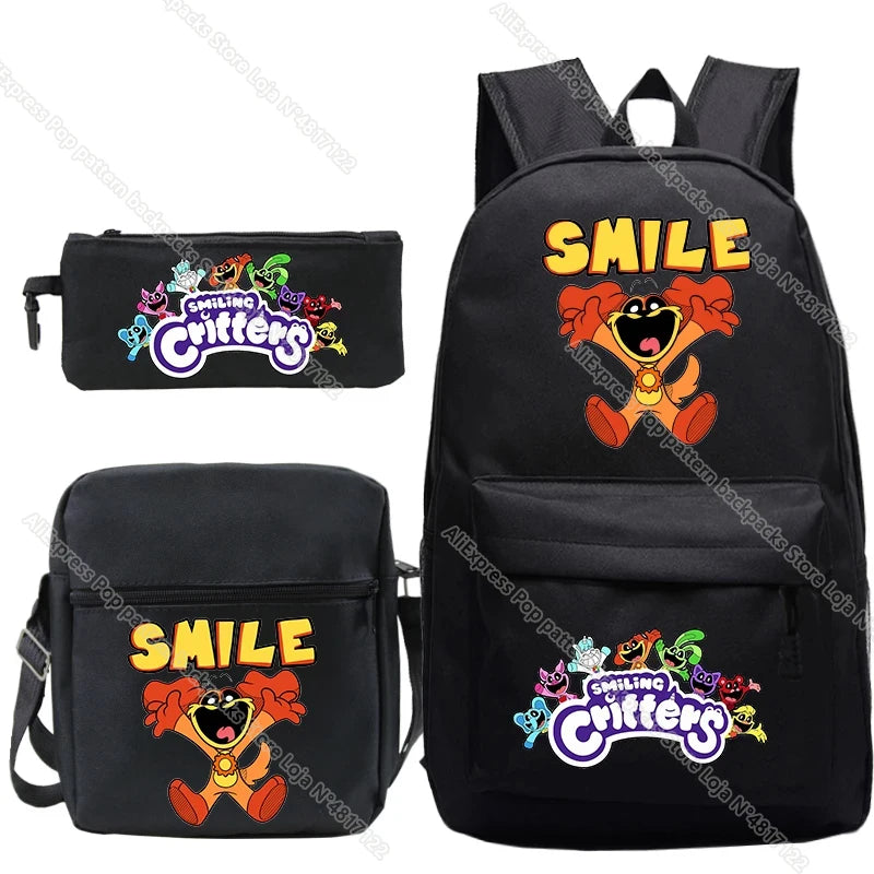 Smiling Critter Children Backpack 3Pcs