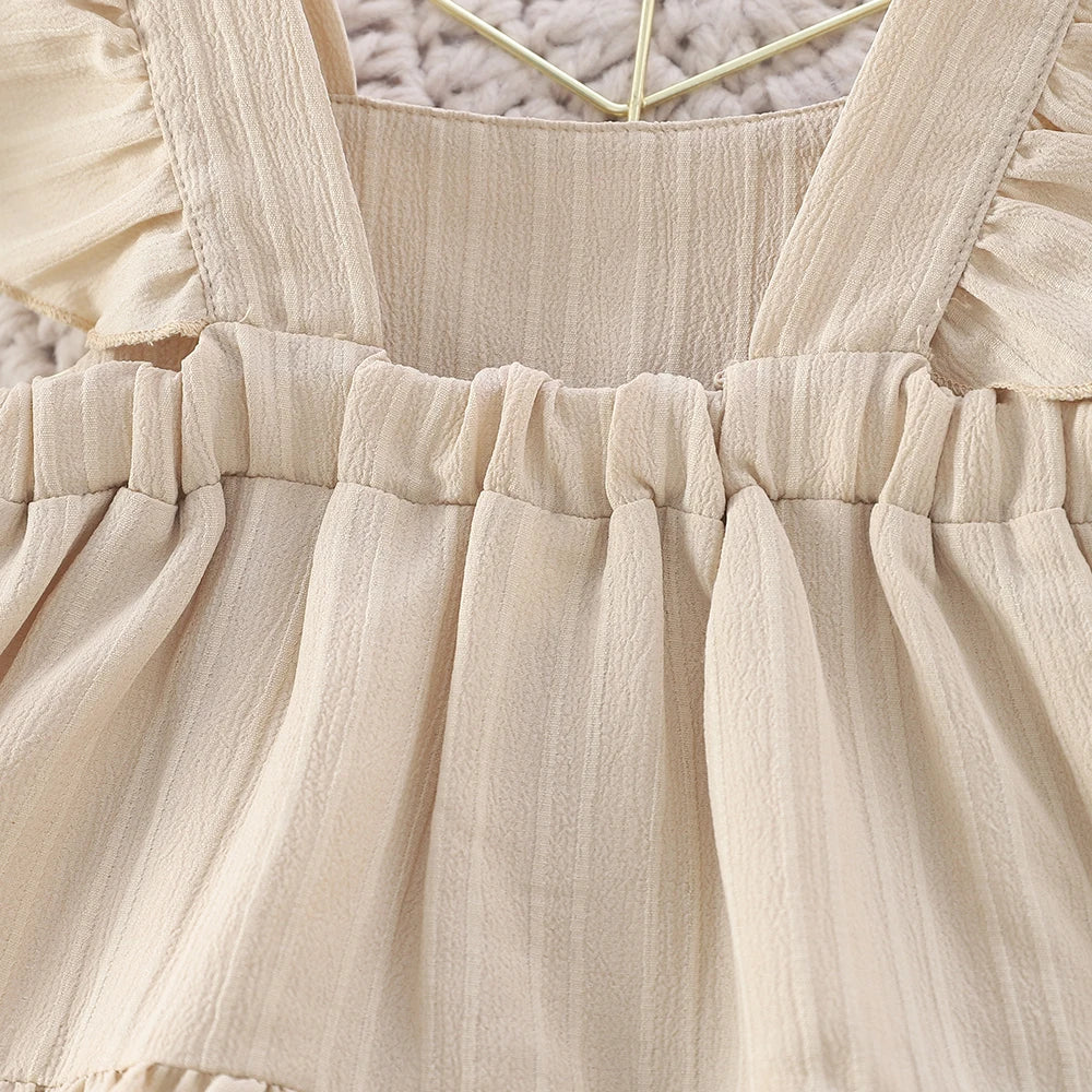 Summer Solid Color Pleated Dress