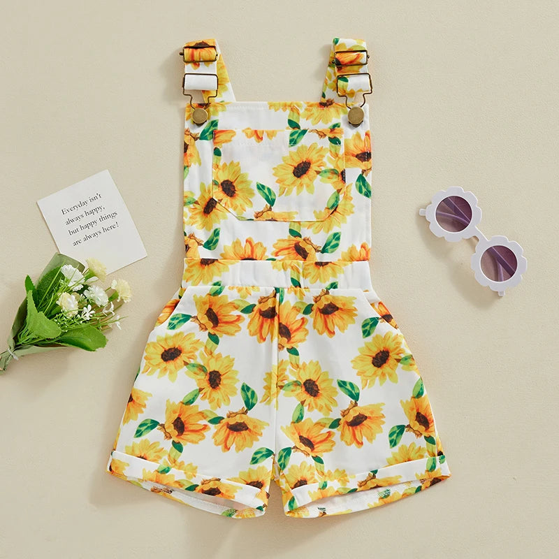 Sleeveless Sunflower Print Jumpsuit