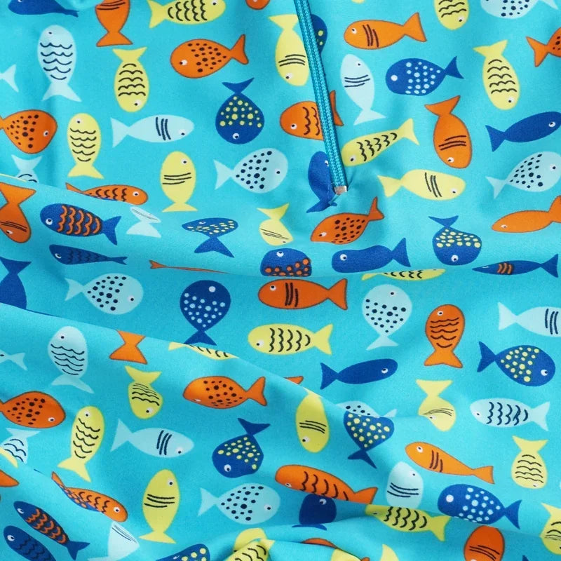 Boy Swimsuit fish print Short Sleeve