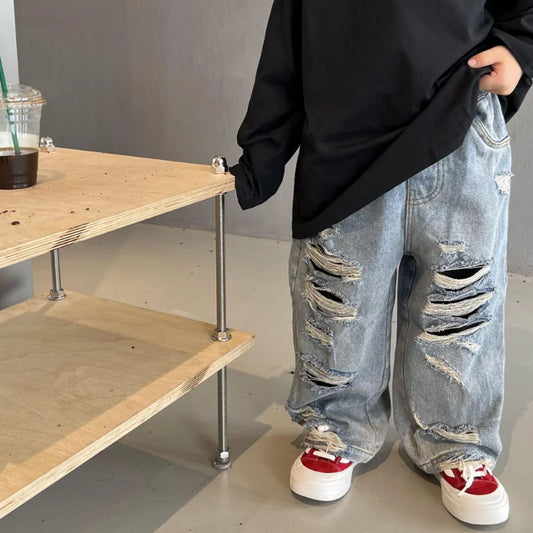 Loose ripped jeans for toddlers