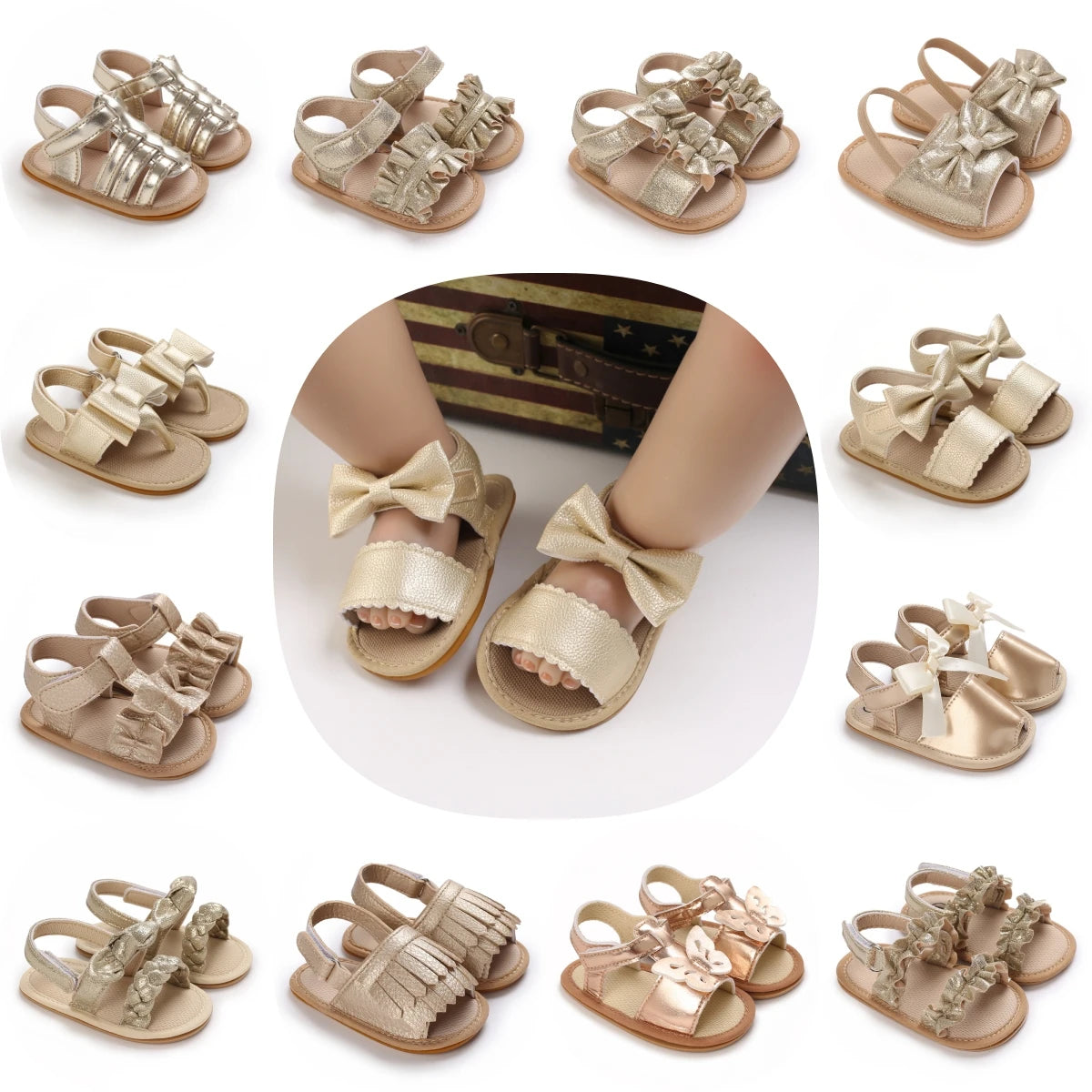 0-18M Baby gold  Sandals