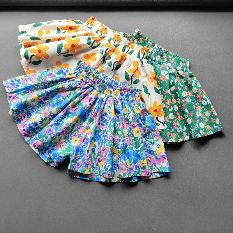 Girls summer Flower shorts