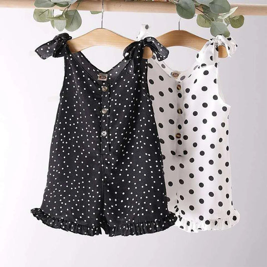 Girls Overalls Polka Dot Jumpsuit