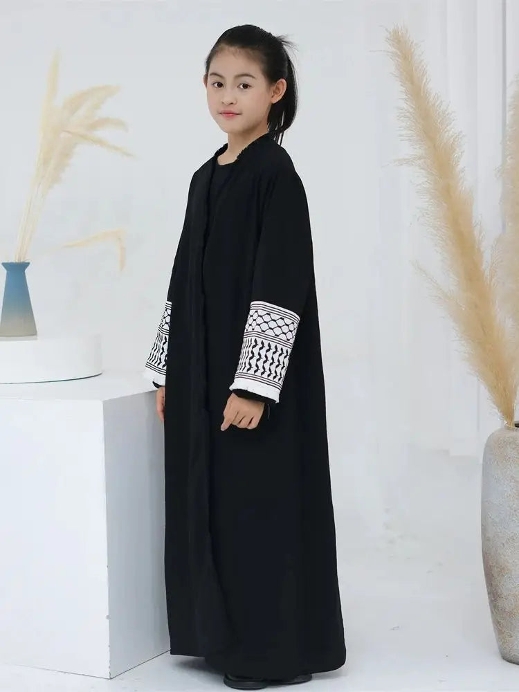 Open Plain Abaya Dress Girl Robe