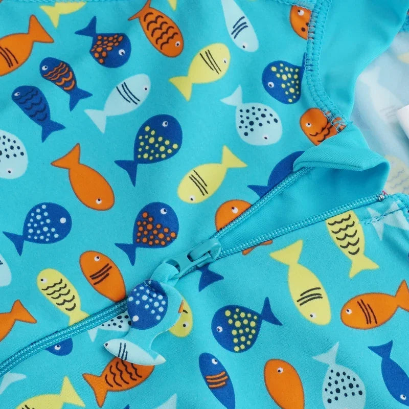 Boy Swimsuit fish print Short Sleeve