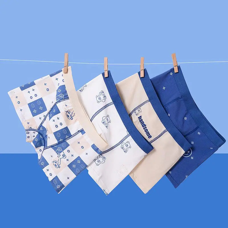 4Pcs Cotton Underwear Boxer Kids