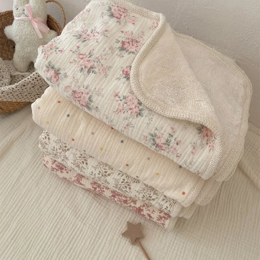 Newborn Fleece Cotton Muslin Bedding