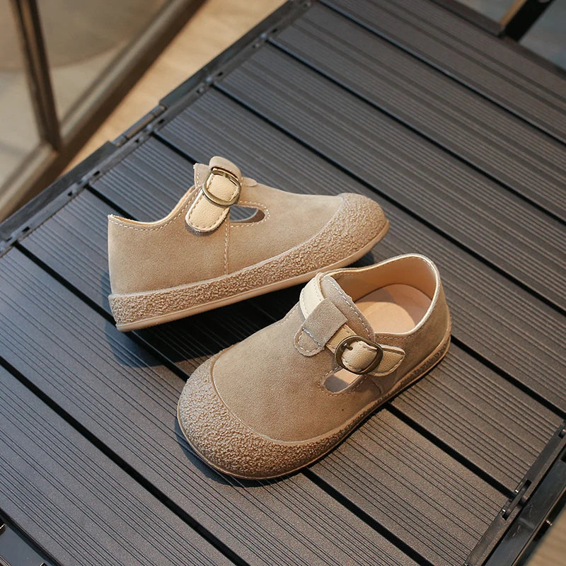 Children Leather Shoes T-strap