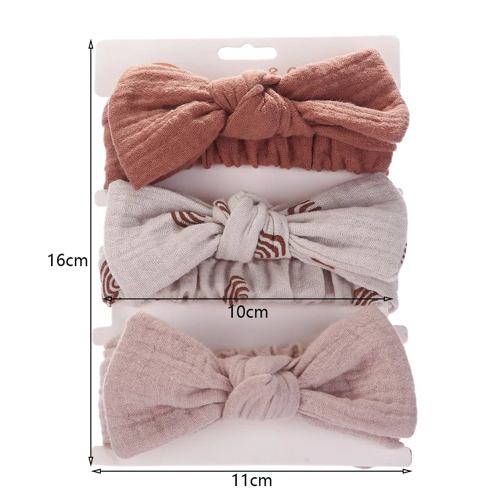 3Pcs Linen Baby Headband