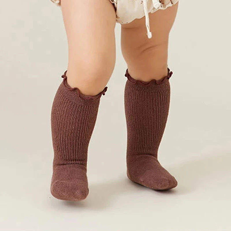 2Pair Toddler Ruffle Knee Socks