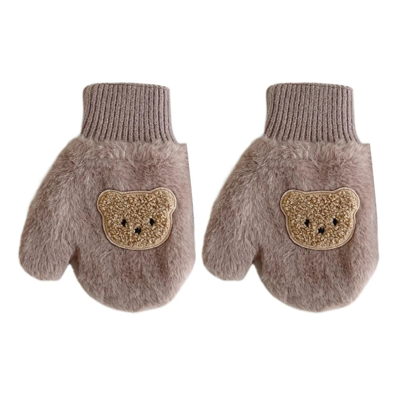 Warm Cartoon Bear Baby Mittens