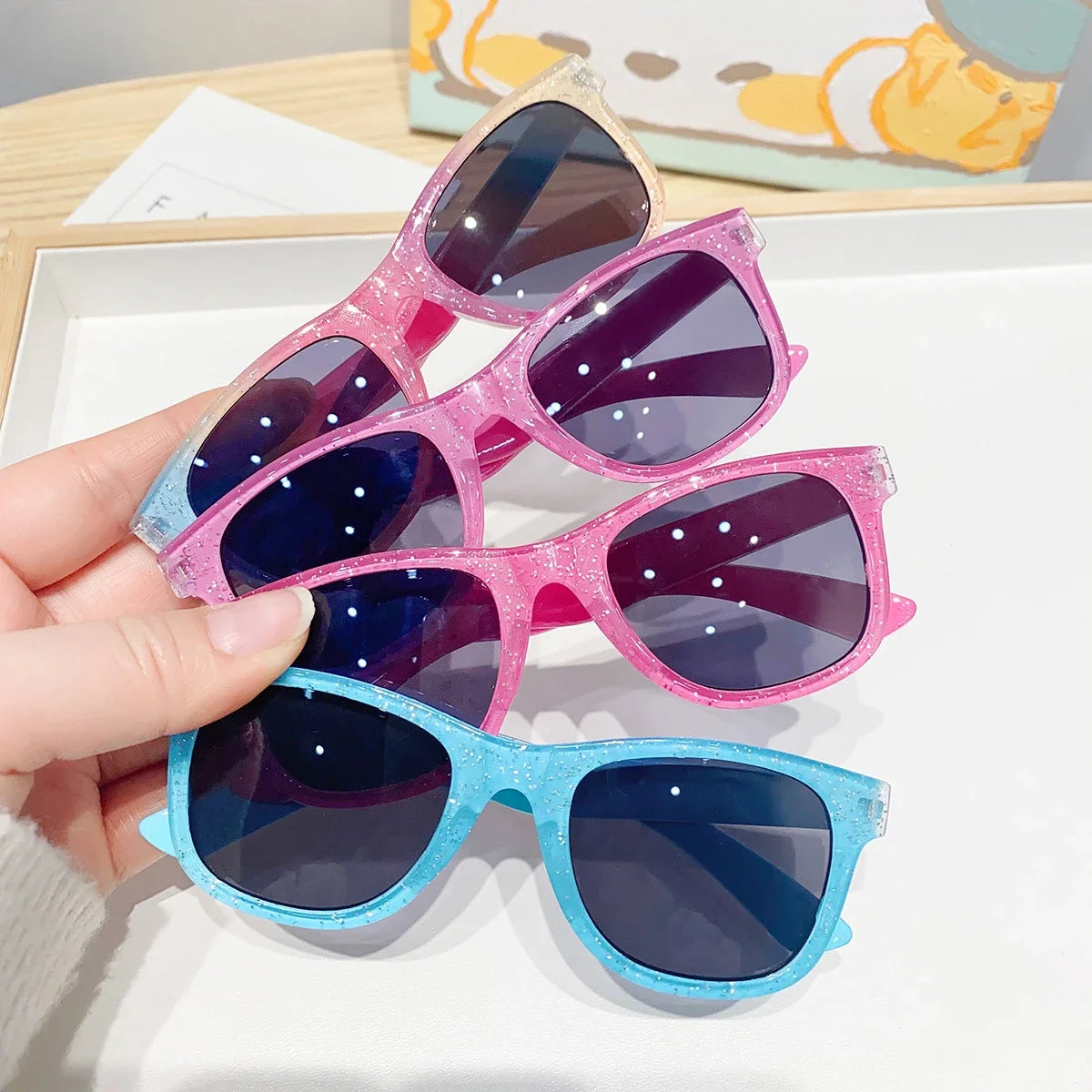 Children Colourful Square Sunglasses