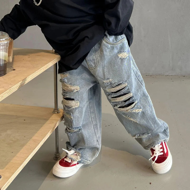 Loose ripped jeans for toddlers