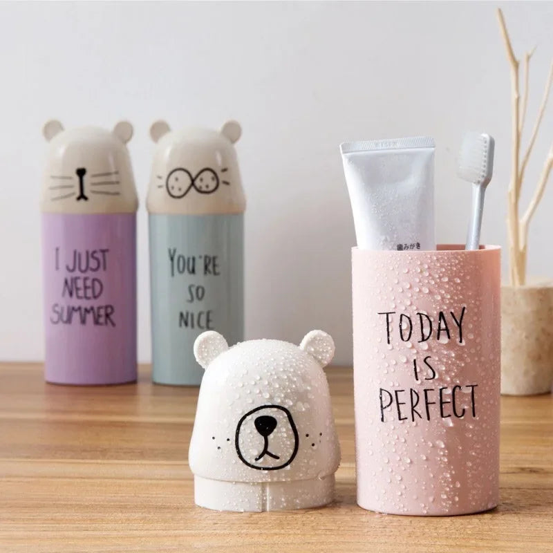 Cute Toothbrush Toothpaste Cup