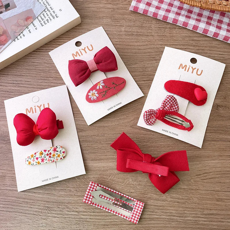 2/4PCS Red Fabric pins