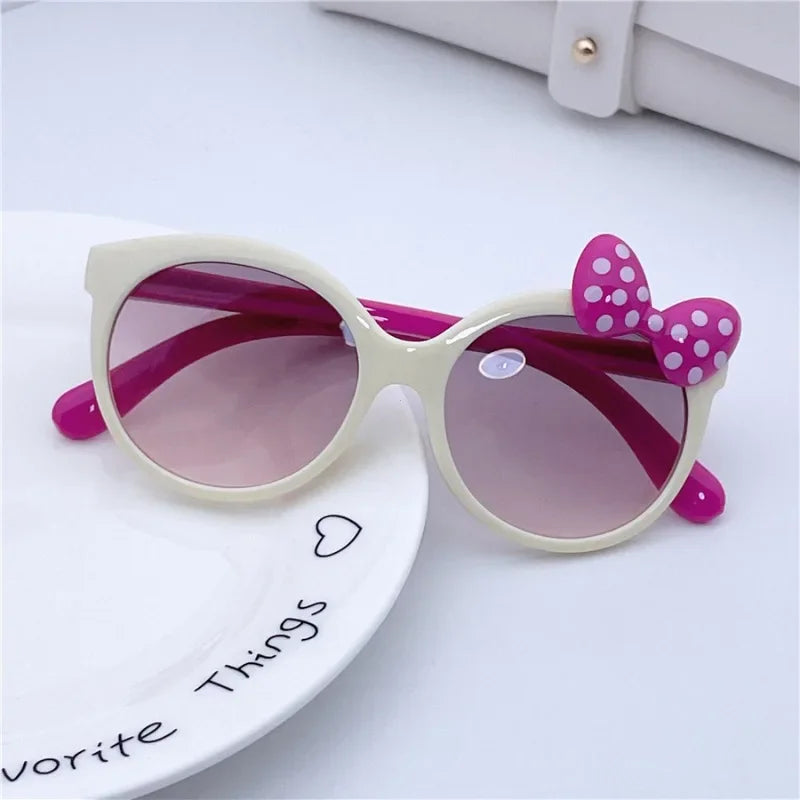 Girls Shiny Bowknot Sun Glasses